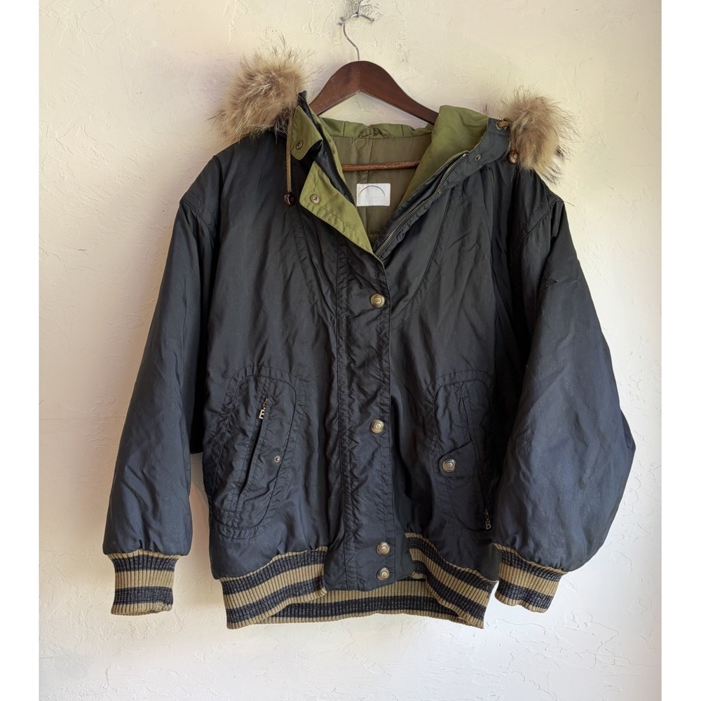 Vintage 80s 90s Bogner Ski Jacket 8 Raccoon Fur Bomber Puffer Gorpcore Luxury